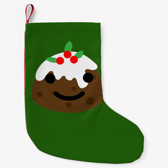 Weihnachtspudding Emoji Kleiner Weihnachtsstrumpf (Vorderseite)