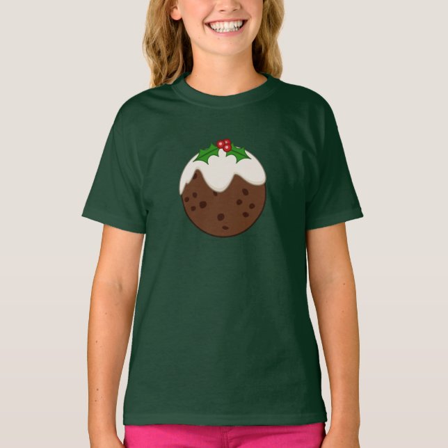 Weihnachtspudding-Illustrationskunst T-Shirt (Vorderseite)