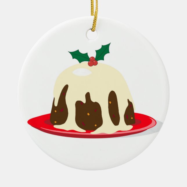 Weihnachtspudding Keramikornament (Vorne)