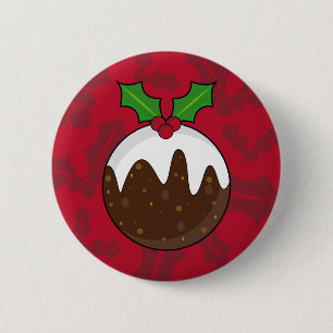 Weihnachtspudding-Knopf-Abzeichen Button