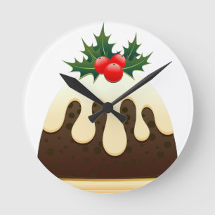 Weihnachtspuddings Runde Wanduhr