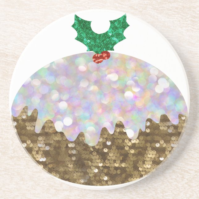 Weihnachtspuddings Sandstein Untersetzer (Vorne)