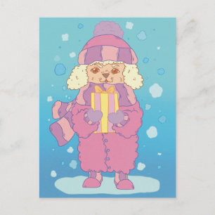 Weihnachtspudel Postkarte