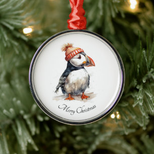 Weihnachtspuffin, anpassbar ornament aus metall