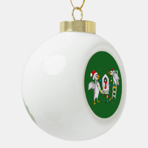 Weihnachtspufftücher dekorieren Nest Keramik Kugel-Ornament