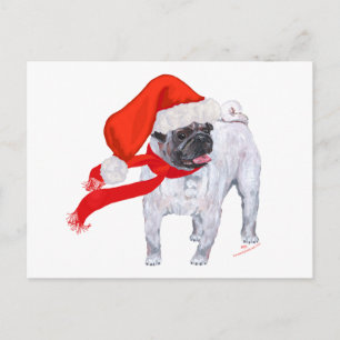 Weihnachtspug Feiertagspostkarte