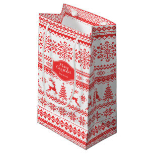 Weihnachtspulli, Rotlichtisenmuster Kleine Geschenktüte