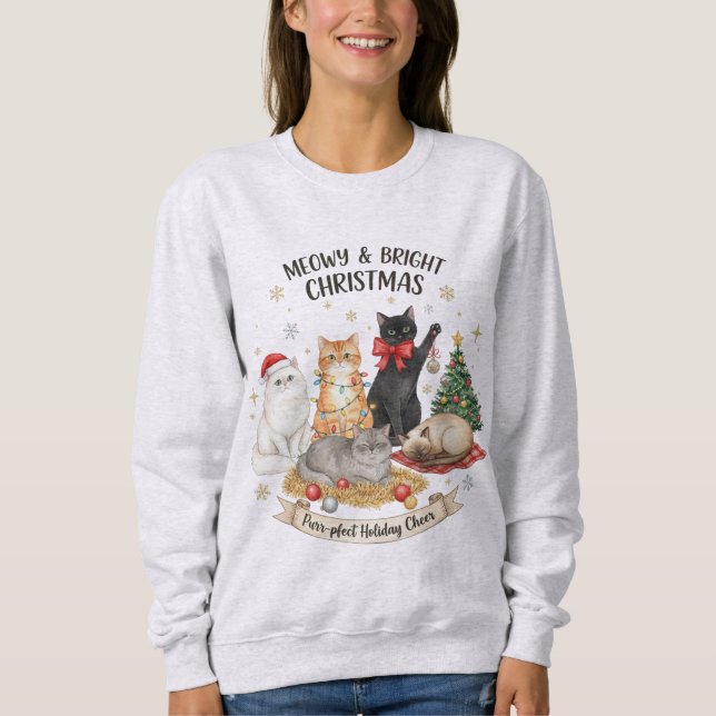Weihnachtspullover-Geschenk für Katzenliebhaber Sweatshirt (Vorderseite)