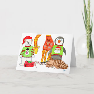 Weihnachtspullover-Wettbewerb Feiertagskarte