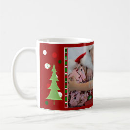 Weihnachtspunkt-und -streifen-Foto-Tasse Kaffeetasse