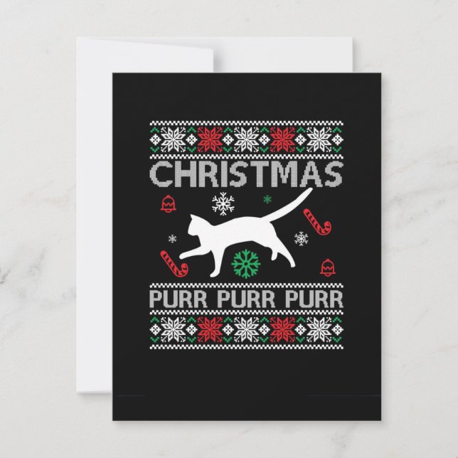 WeihnachtsPurr Purr Purr Feiertagskarte (Vorderseite)