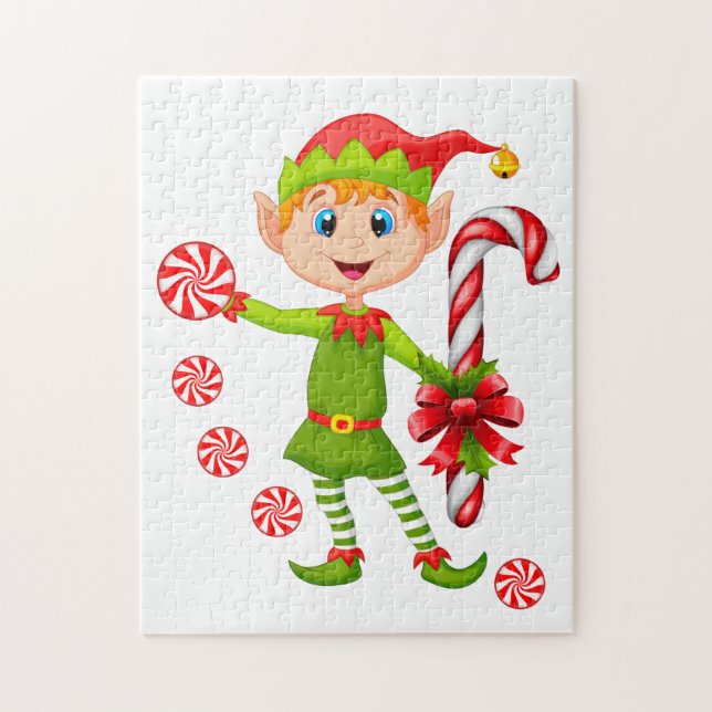 Weihnachtspuzzle Elf Peppermint (Vertikal)