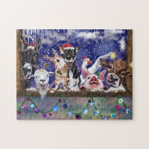 Weihnachtspuzzle Geschenk Happy Farm Animal Party
