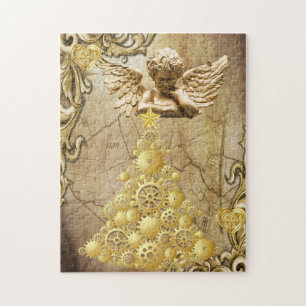 Weihnachtspuzzle Gold Engel