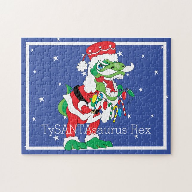 Weihnachtspuzzle TySANTAsaurus Rex Persönlich (Horizontal)