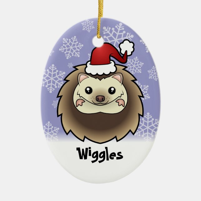 WeihnachtspygmäenIgel (addieren Sie Ihren Keramik Ornament (Vorne)