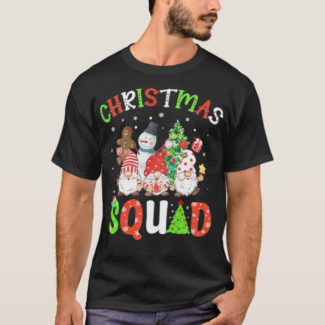 Weihnachtsquadad Elf Funny Xmas Tree Snowman afric T-Shirt (Vorderseite)
