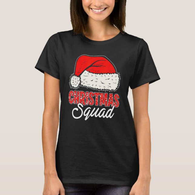 Weihnachtsquadad Weihnachtsmannmütze passt Familie T-Shirt (Vorderseite)