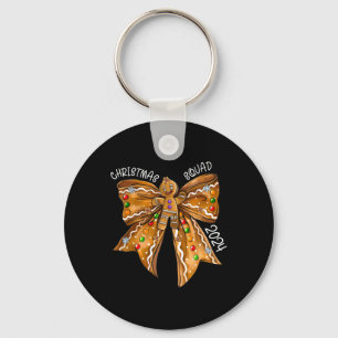 Weihnachtsquadrat 2024 Gingerbread Bow Coquette No Schlüsselanhänger