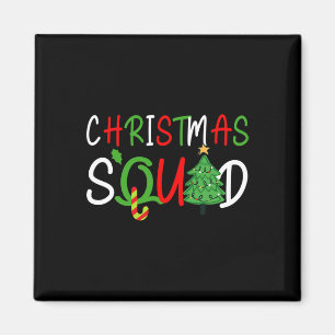 Weihnachtsquadrat Funny Xmas Tree Family Matching Magnet