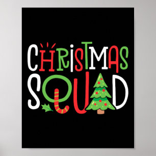 Weihnachtsquadrat Funny Xmas Tree Family Matching Poster