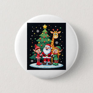Weihnachtsquadrat Santa Giraffe Elf Dabbing Matchi Button