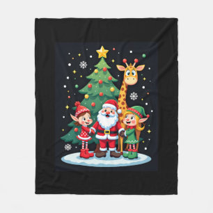 Weihnachtsquadrat Santa Giraffe Elf Dabbing Matchi Fleecedecke