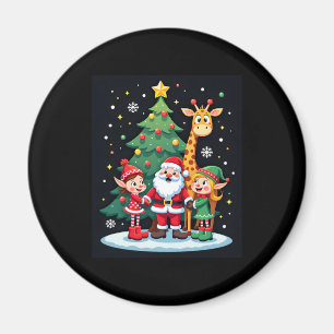 Weihnachtsquadrat Santa Giraffe Elf Dabbing Matchi Magnet