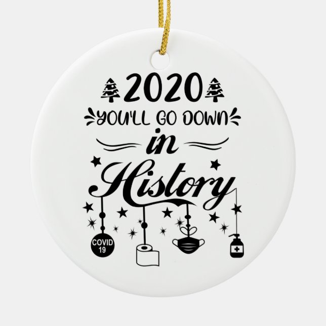 WeihnachtsQuarantäne 2020 Funny Xmas Lockdown Keramik Ornament (Vorne)