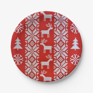 Weihnachtsquerstich Pappteller