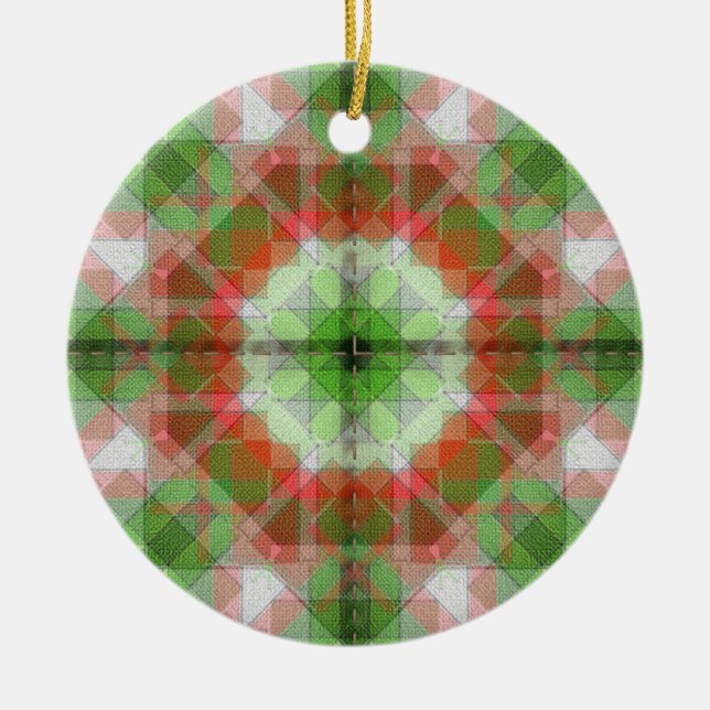 Weihnachtsquilts 2 in 1 auf jeder Seite Keramikornament (Vorne)