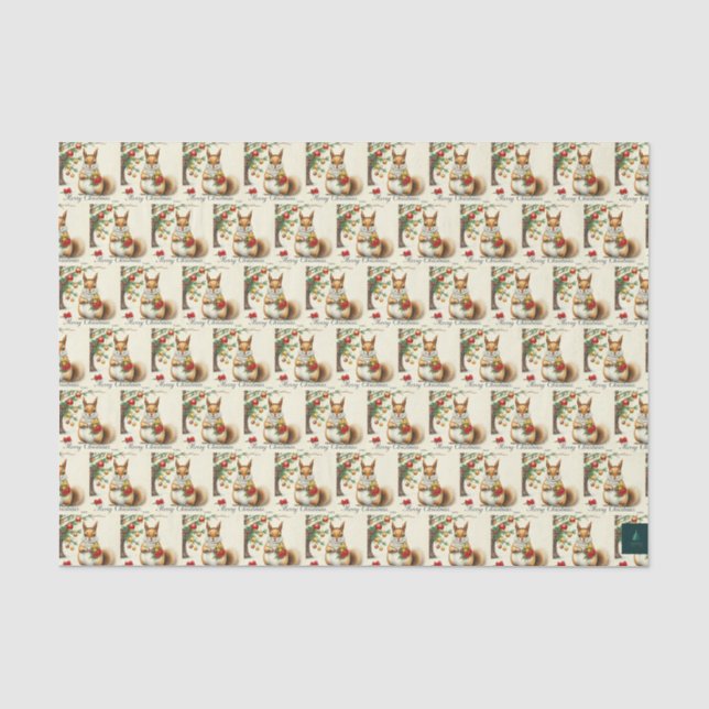 Weihnachtsquirrel Tissue Seidenpapier (Vorderseite)
