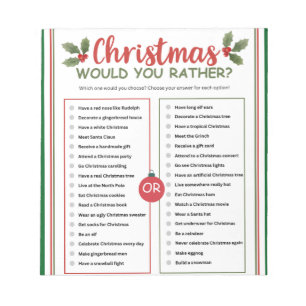Weihnachtsquiz 'Würdest du eher...' Notizblock