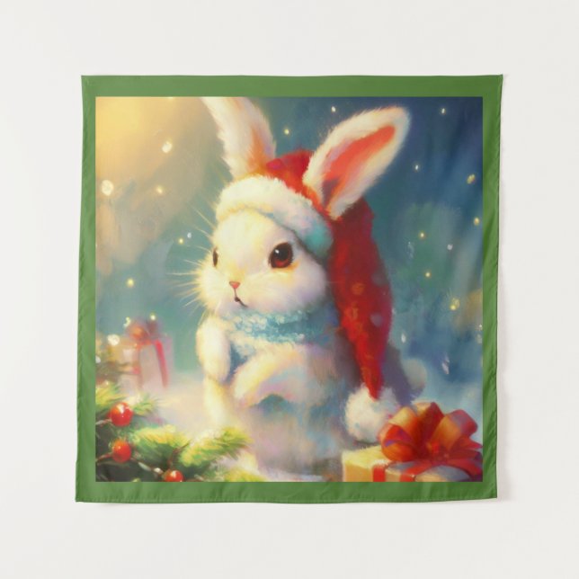 WeihnachtsRabbit 2 Wandteppich (Vorderseite)