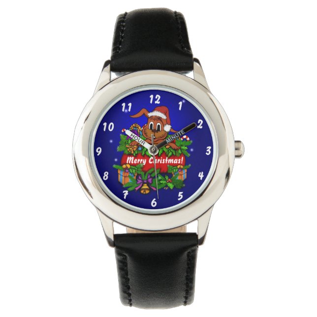 WeihnachtsRabbit Armbanduhr (Vorderseite)