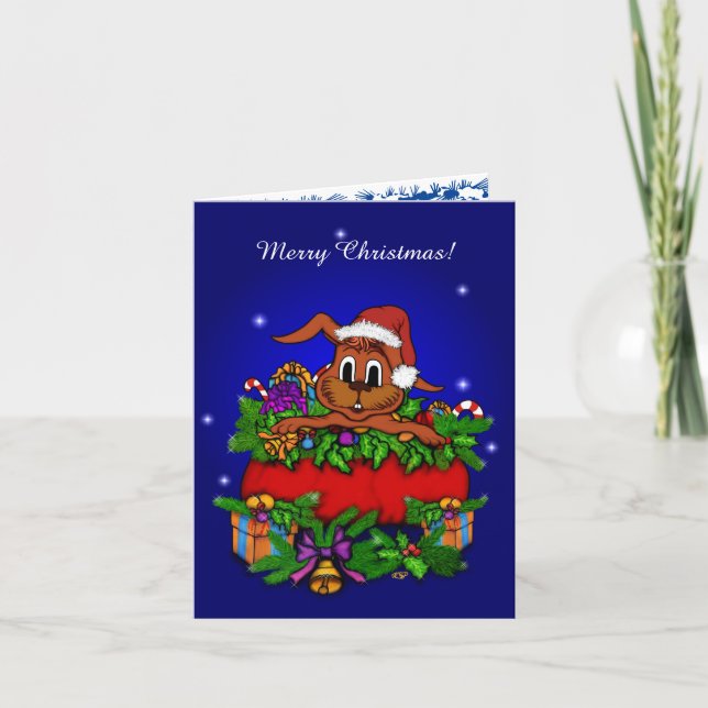 WeihnachtsRabbit Feiertagskarte (Vorderseite)