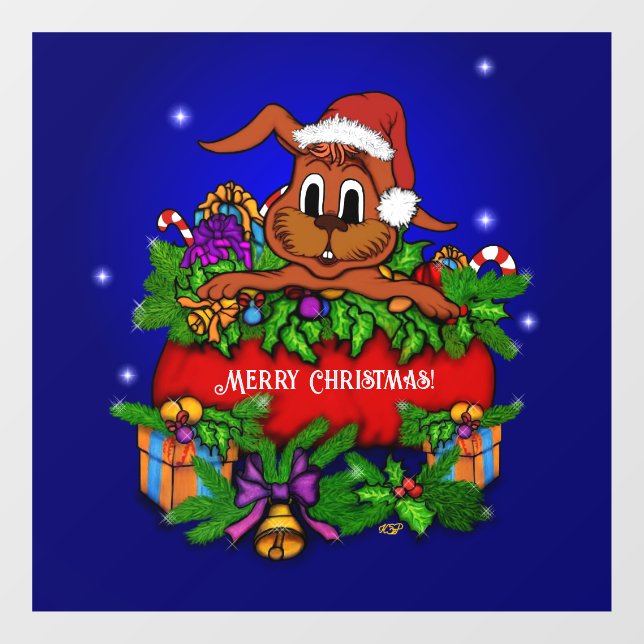 WeihnachtsRabbit Fensteraufkleber (Blatt)