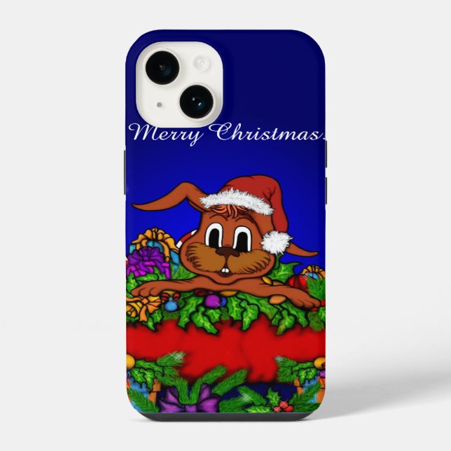 WeihnachtsRabbit iPhone 14 Hülle (Rückseite)