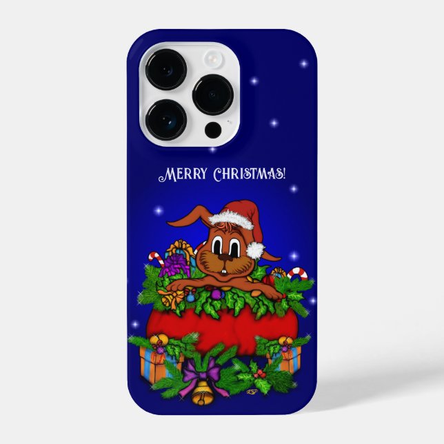 WeihnachtsRabbit iPhone 14 Pro Hülle (Rückseite)