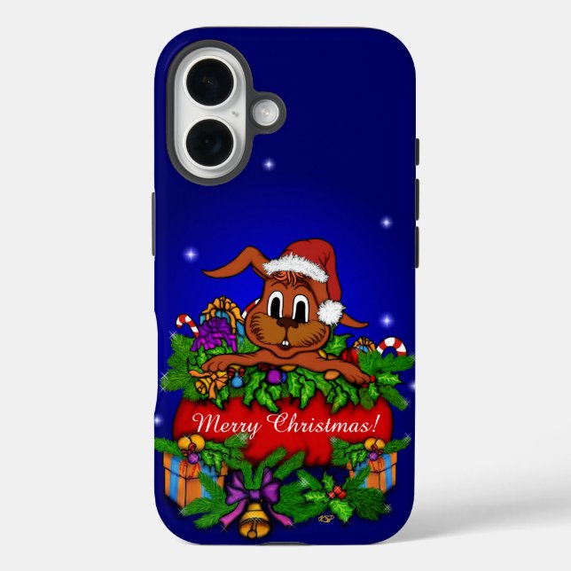 WeihnachtsRabbit iPhone 16 Hülle (Rückseite)