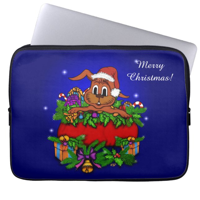 WeihnachtsRabbit Laptopschutzhülle (Vorderseite)