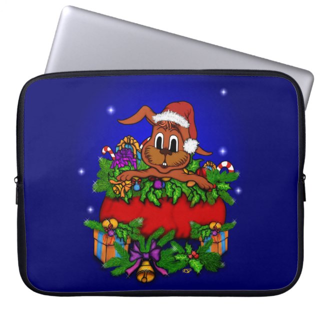 WeihnachtsRabbit Laptopschutzhülle (Vorderseite)