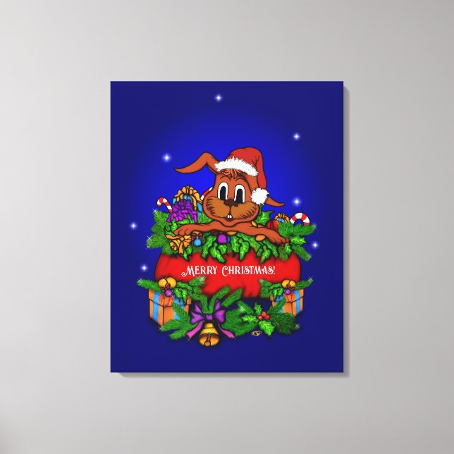 WeihnachtsRabbit Leinwanddruck (Vorderseite)