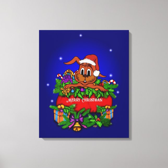 WeihnachtsRabbit Leinwanddruck (Vorderseite)