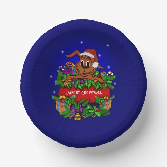 WeihnachtsRabbit Pappteller (Vorderseite)