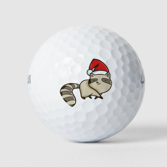 Weihnachtsracoon Golfball (Vorderseite)