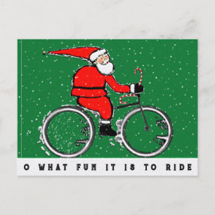 Weihnachtsradfahren Feiertagspostkarte