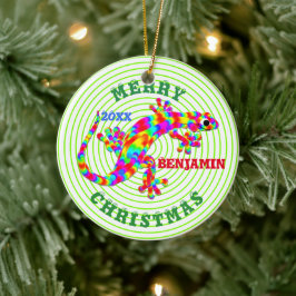 Weihnachtsraenbogen Salamander Keepake Keramik Ornament