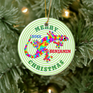 Weihnachtsraenbogen Salamander Keepake Keramik Ornament