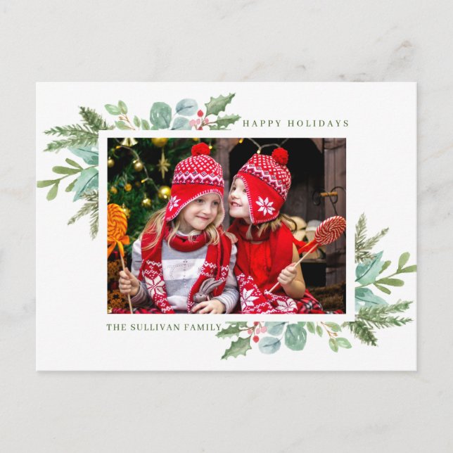 Weihnachtsrahmen Foto Feiertag Postkarte (Vorderseite)